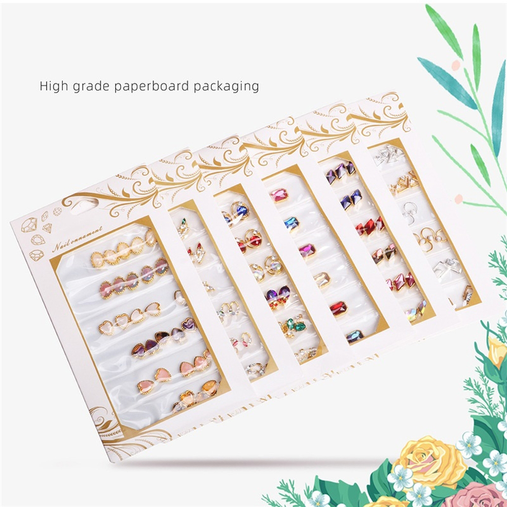 Set Trang Sức Gắn Nail Đá Viền Mỹ Ký HJ, Kiểu Dáng Đa Dạng Phong Phú Để Tạo Nhiều Phong Cách Móng Đẹp, Phù Hợp Nhiều Loại Keo Gắn Thông Dụng, Thiết Kế Thời Trang, Dễ Sử Dụng