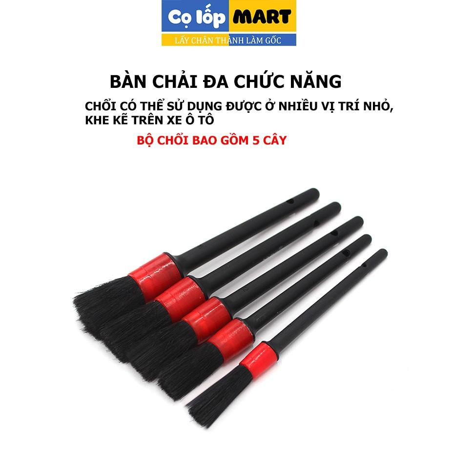 Bộ chổi cọ 5 chi tiết vệ sinh nội ngoại thất xe hơi ô tô chuyên nghiệp