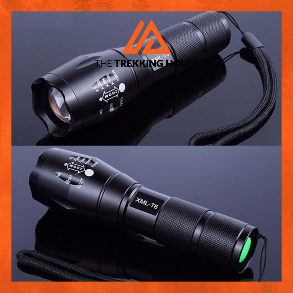 Đèn pin Police LED siêu sáng T6 loại tốt, đèn pin cầm tay leo núi dã ngoại 5 chế độ sáng