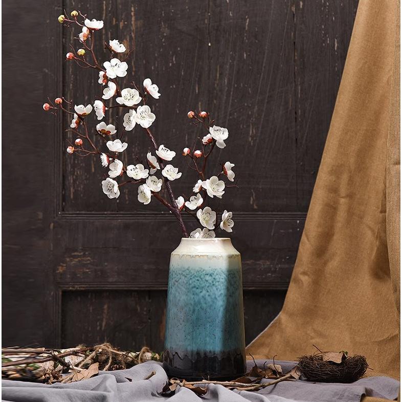 Cành đào giả nhựa màu trắng trang trí Tết đẹp 60cm mã AZHOA0031