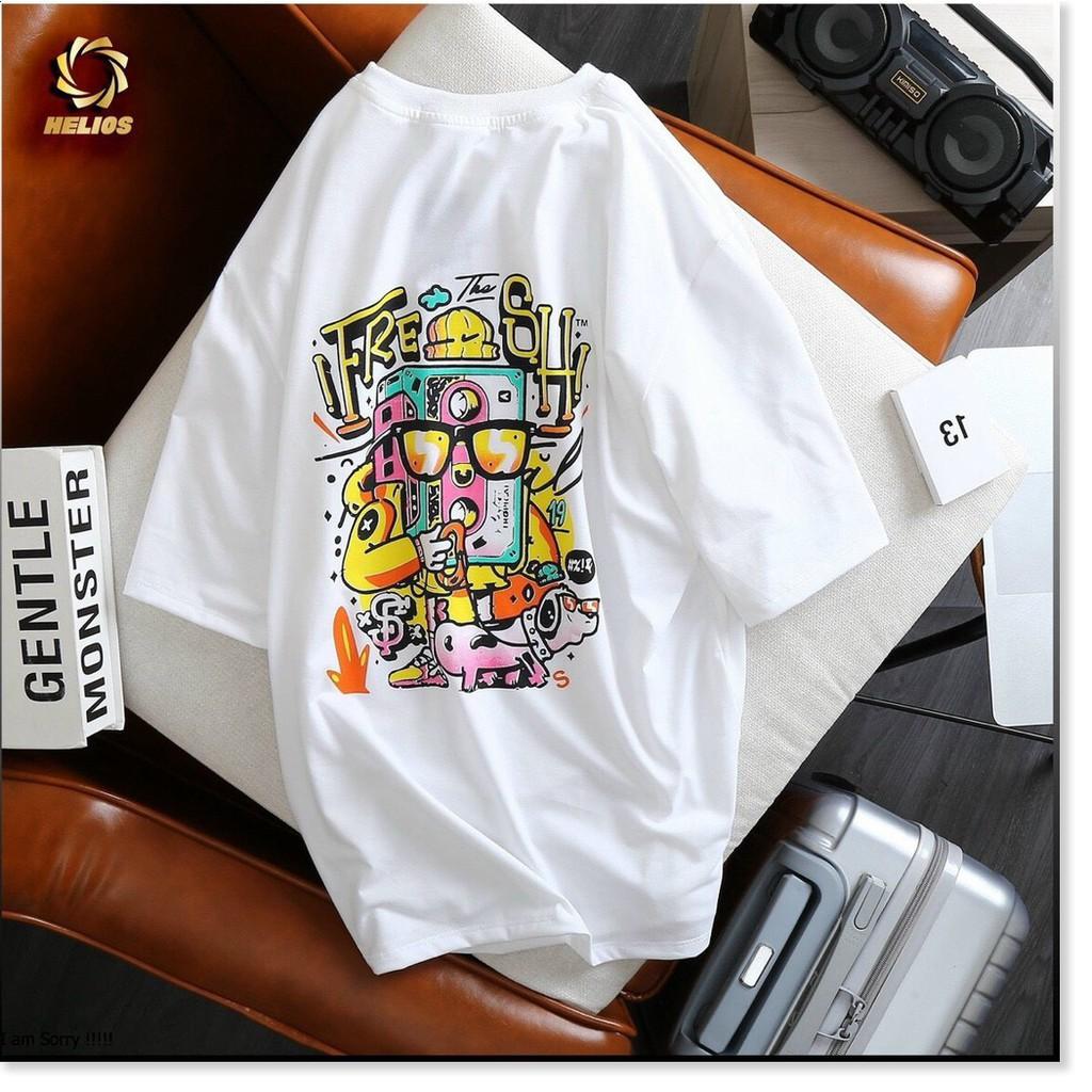 ÁO THUN COTTON NAM FORM RỘNG,THIẾT KẾ HỌA TIẾT NỀN ÁO SIÊU NGẦU