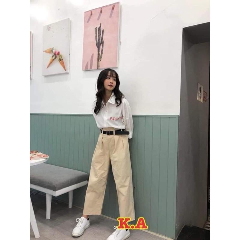Quần ống rộng kaki cúc KA5
