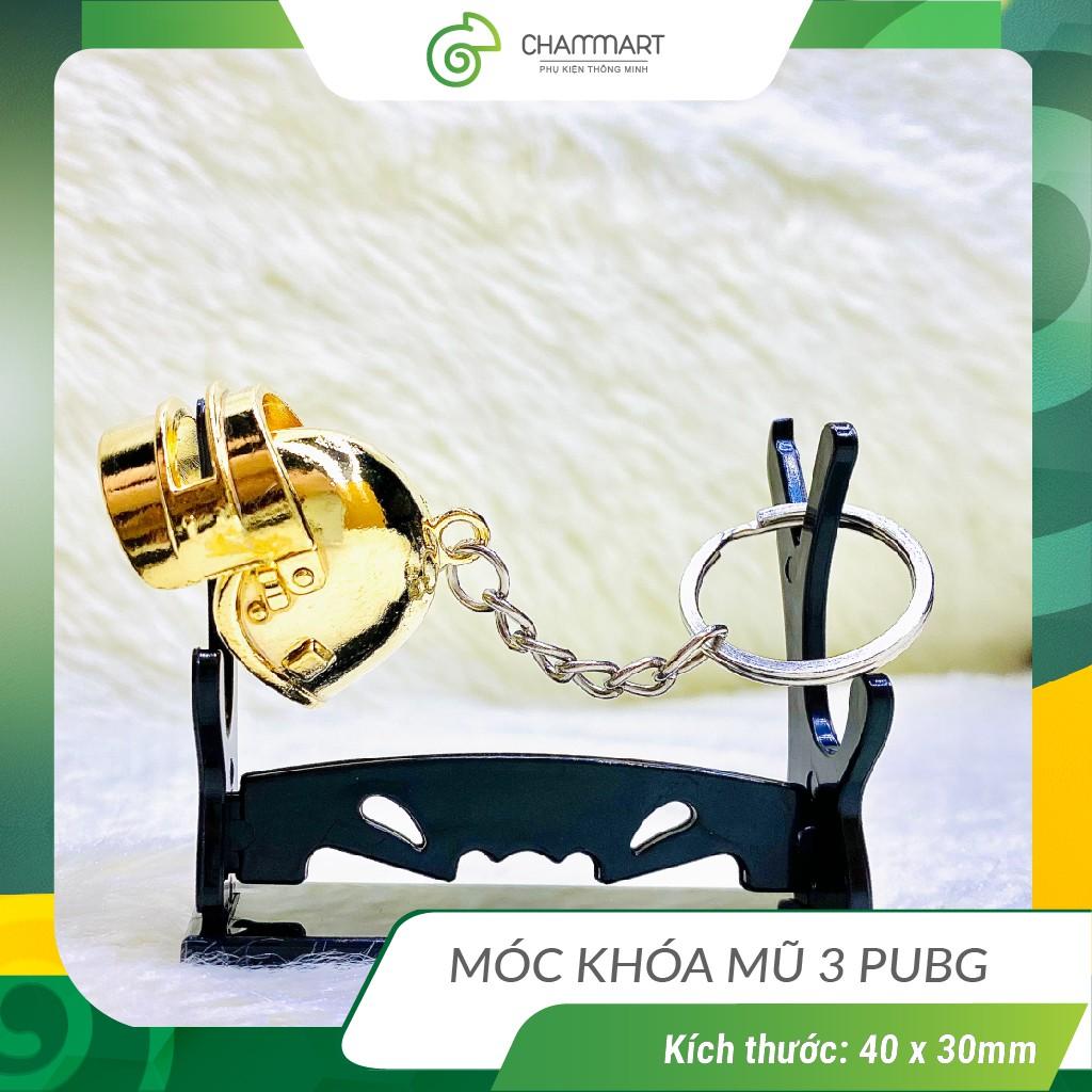 Móc khóa pubg mũ 3 cosplay mô hình mũ bảo hiểm không gỉ cực ngầu Chammart