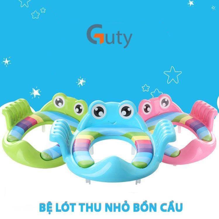 Bệ lót thu nhỏ bồn cầu có tay vịn cho bé