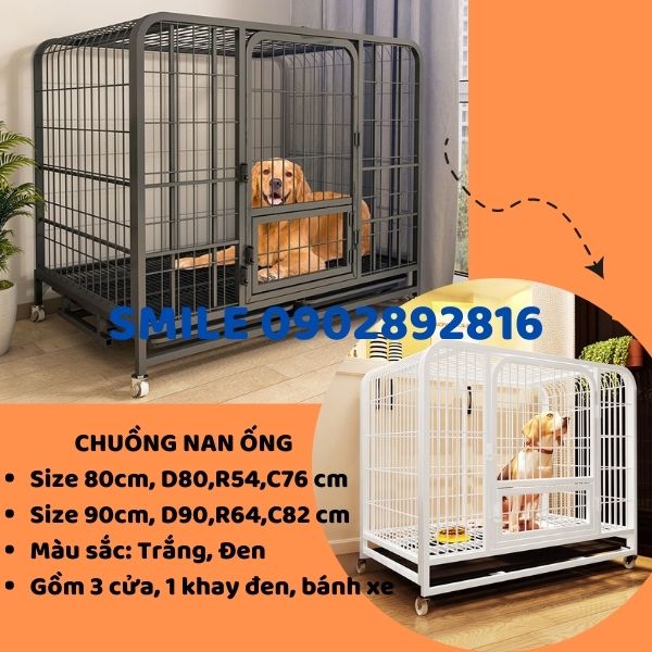 [MẪU MỚI NHẤT] Chuồng Chó Nan Ống Cao Cấp Sơn Tĩnh Điện Dành Cho Thú Cưng, Chó, Mèo Lớn