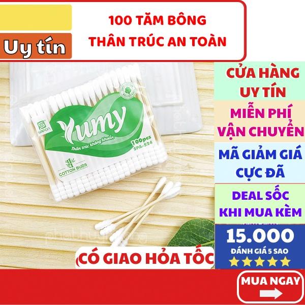 Gói 100 cây tăm bông thân trúc an toàn môi trường cực tốt