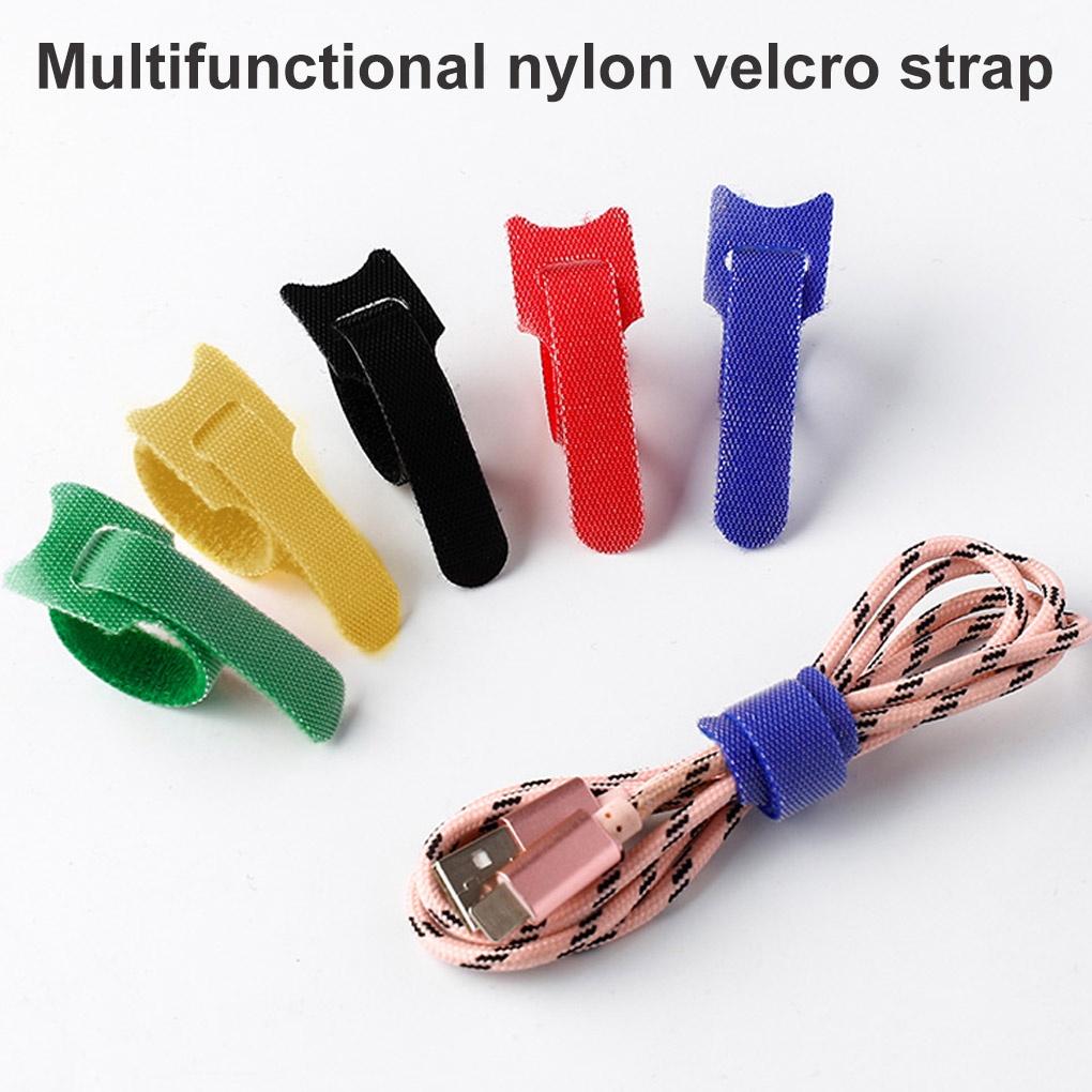 50Pcs Nylon Cable Ties Reusable Cords Organizer Cloth Data Wire Management Straps Fixing Bands【vollter1