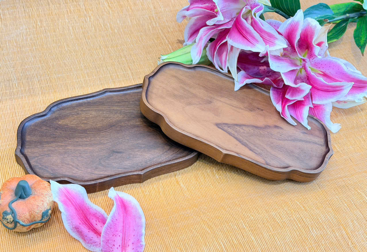 KHAY TRÀ GỖ ÓC CHÓ - KÍCH THƯỚC 27X15CM - ĐỘ BỀN CAO - KHAY TRÀ NHỎ TIỆN LỢI - WOOD TEA TRAY
