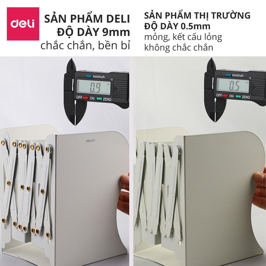 Giá Đựng Tài Liệu Mở Rộng hàng chính hãng Deli - Chất Liệu Kim Loại Dài Tối Đa Đến 48cm - Màu Xám - 1 chiếc - 78630