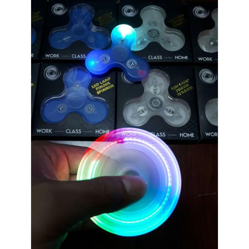 Fidget Spinner - Món đồ chơi Con Quay 3 Cánh Nhựa Trong có LED