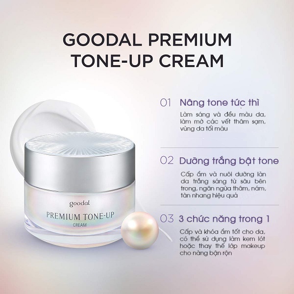 Kem Dưỡng Ốc Sên Trắng Da Và Nâng Tone Da Tức Thì Goodal Premium Snail Tone-Up Cream 30ml (MẪU MỚI)