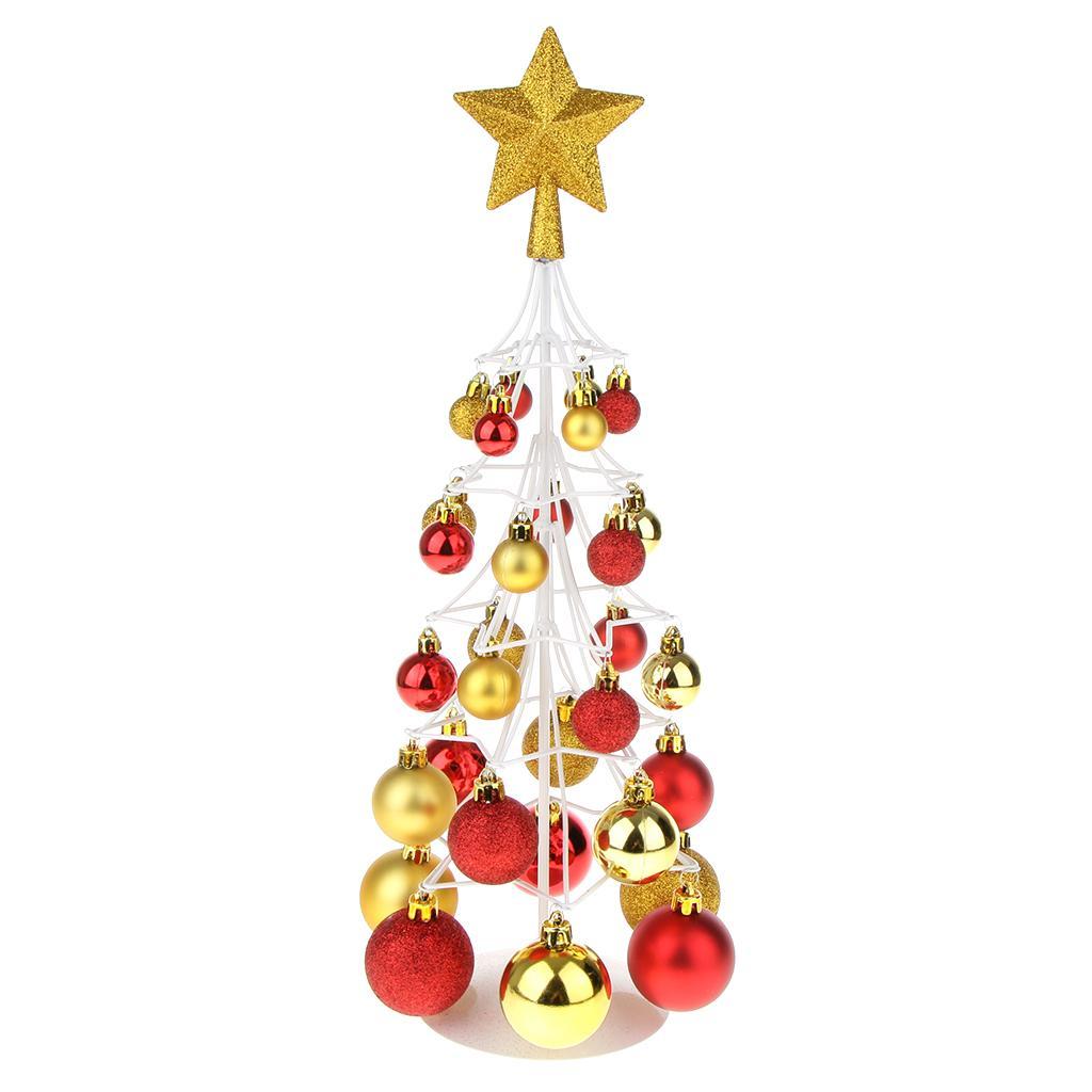Mini Christmas Bauble Tree Ball Xmas Home Table Centerpiece Decor Red gold