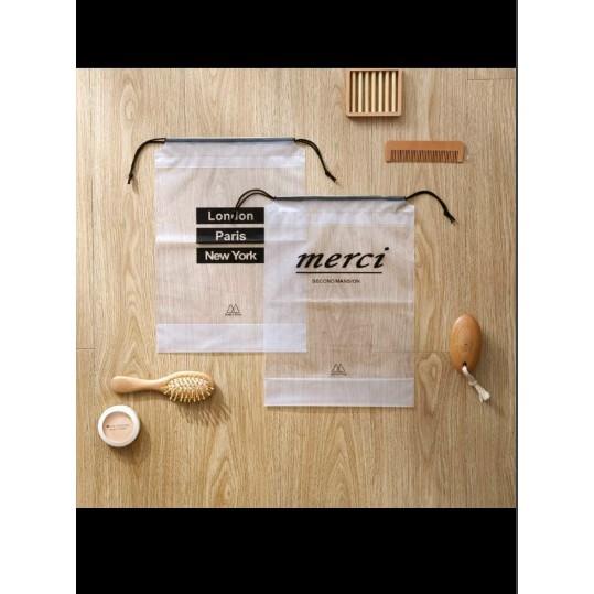 PVN26246 Set 5 túi dây rút đựng giày dép và đồ trang điểm trong suốt T2