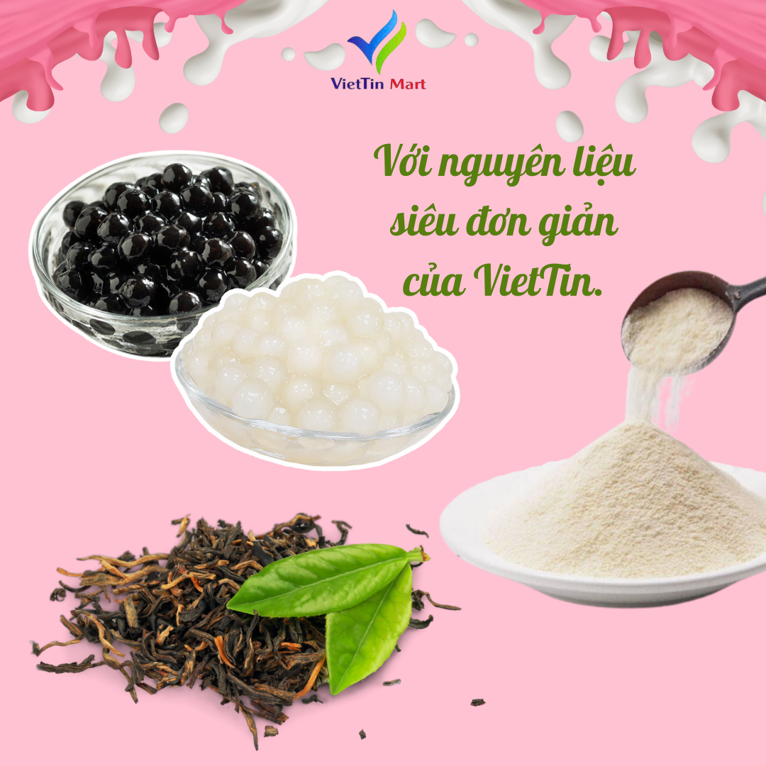 Set Nguyên Liệu Pha Trà Sữa Thái Xanh (Thành phẩm 30 35 ly) VietTin Mart