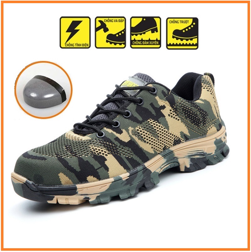 Giày Nam Bảo Hộ Lao Động , Dáng Đẹp -Chống Đinh,Va Đập,-Giày Công Trình GBH12