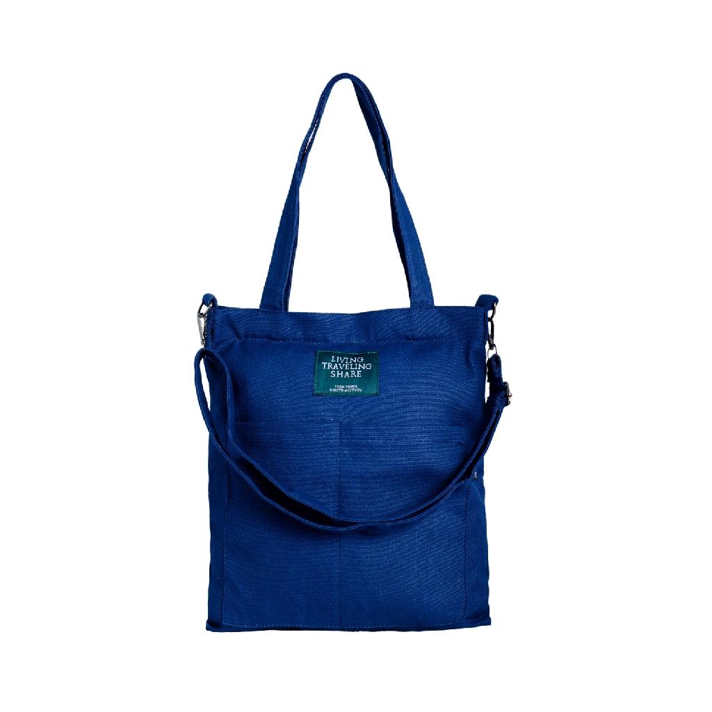 Túi vải tote nam nữ Unisex chất Canvas Living Đeo Chéo, Đeo Vai 3 dây N.G.Os form túi lớn vừa A4 khoảng 3-4 bộ đồ tiện lợi