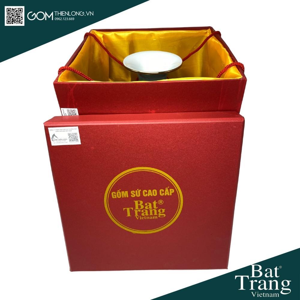 Bình Hút Tài Lộc Thuận Buồm Xuôi Gió 3D - Miệng Lượn Vẽ Vàng- Bình Hút Lộc Bát Tràng - Gốm Thiên Long