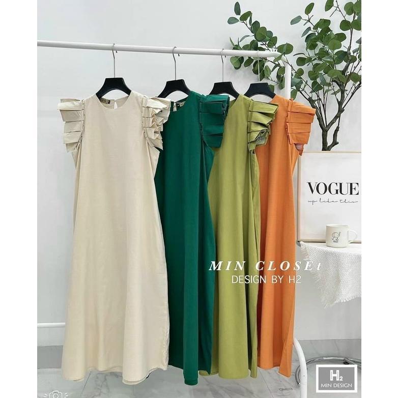 ĐẦM BABYDOLL SUÔNG DÁNG DÀI TAY LỠ KIỂU XẾP LY CỔ TRÒN CHO CÁC NÀNG IU, CÁC MẸ BẦU BÍ BẬN OKELA LUN
