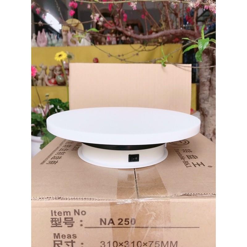 Bàn xoay điện 360 độ 25cm dáng mới