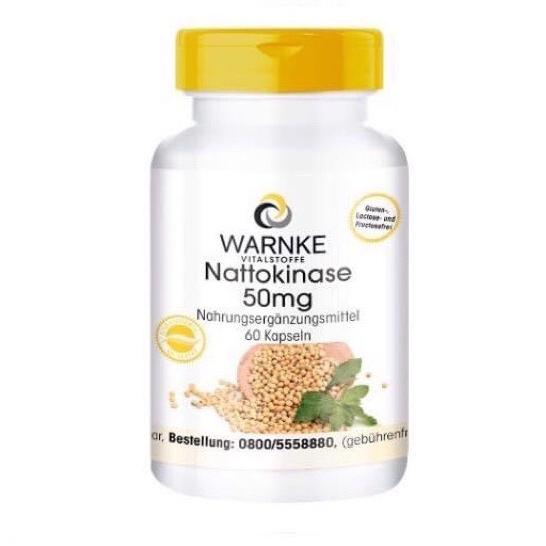 Viên Uống Phòng Chống, Ngăn Ngừa Đột Quỵ, Tai Biến MẠch Máu Não Warnke Nattokinase, Nhập Đức,  60 Viên