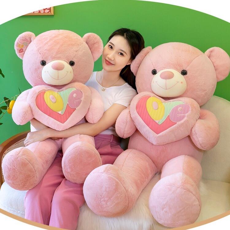 Teddy ôm tim chữ Love 4 màu cao cấp - QC - dành tặng bạn gái