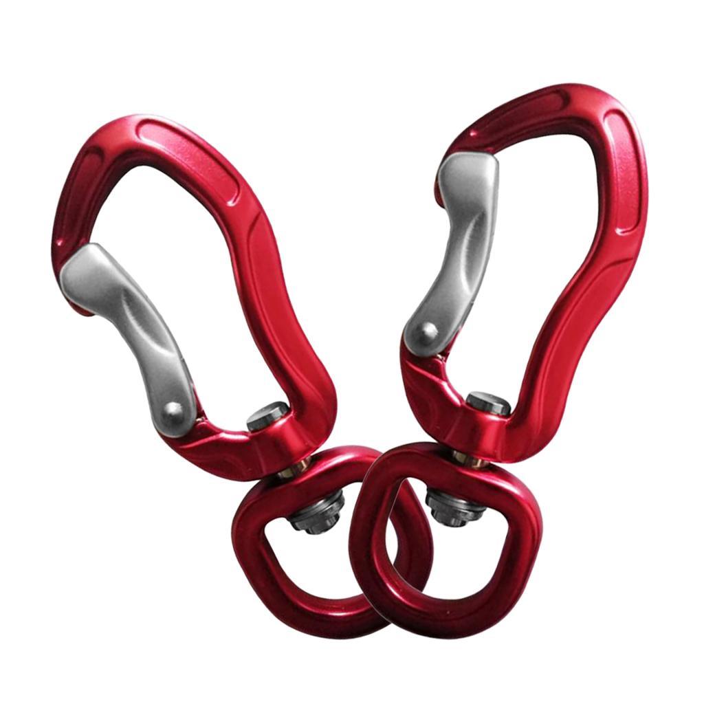 4pcs Aluminum Alloy Swivel Eye Carabiner Clip Hanging Connect Hook Keychain Mountaineering Camping Accessories 76 x 28mm