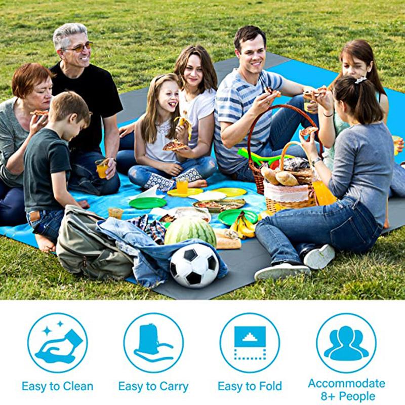 2x2.1mPortable Dã Ngoại Đi Biển Thảm Túi Khăn Lớn Chống Bắn Nước Đi Biển Chăn Mặt Đất Mattres Lều Cắm Trại Ngoài Trời Thảm