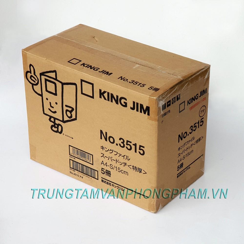 Thùng 5 cái bìa file 2 còng ống 13cm 15cm A4-S - KingJim 3513 - 3515 bìa còng to lớn nhất King jim 3515 1000 1500 tờ