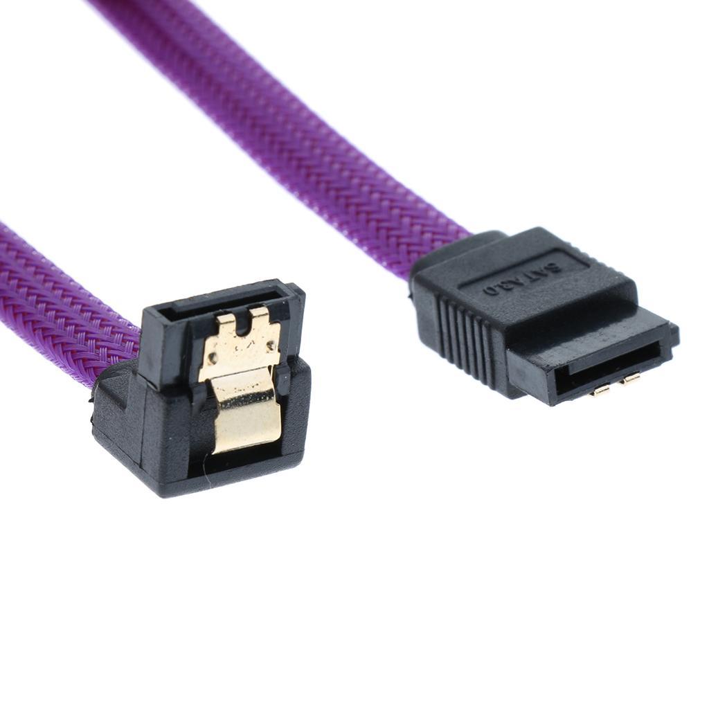Slim SATA 3.0 Cable for HDD SSD Straight to 90-degree with Lock 50cm