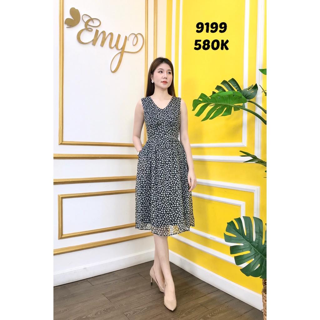 Đầm EMY EM9199 Xoè Cổ V Sát Nách