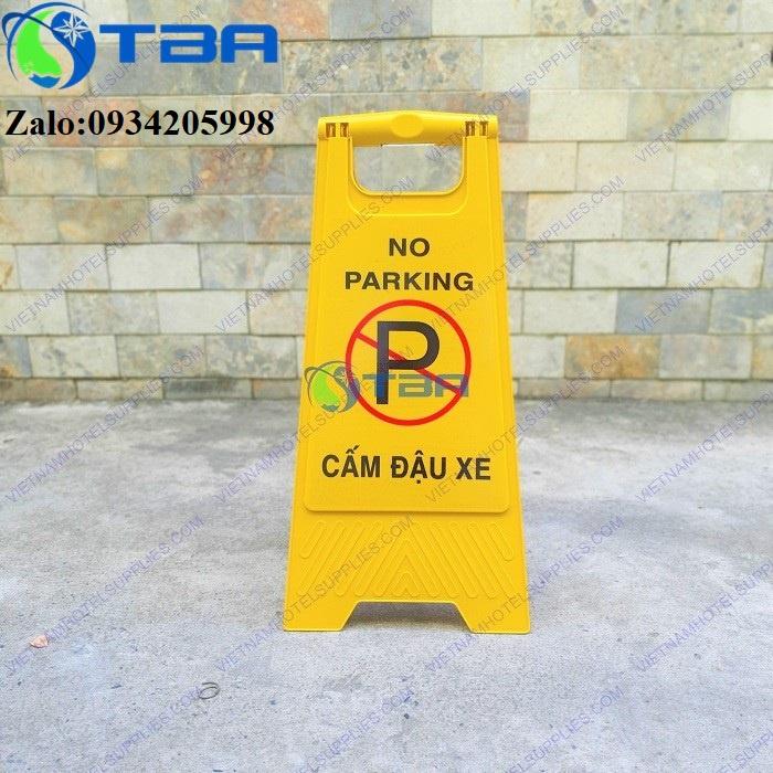 Biển cảnh báo chữ A cao cấp &quot;CẤM ĐẬU XE''