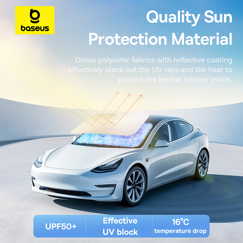 Dù Che Nắng Baseus, Ô Chống Nắng Cửa Kính Trước Có Thể Xếp Lại Dùng Cho Xe Ô Tô CoolRide Windshield Sun Shade Umbrella - Hàng Chính Hãng