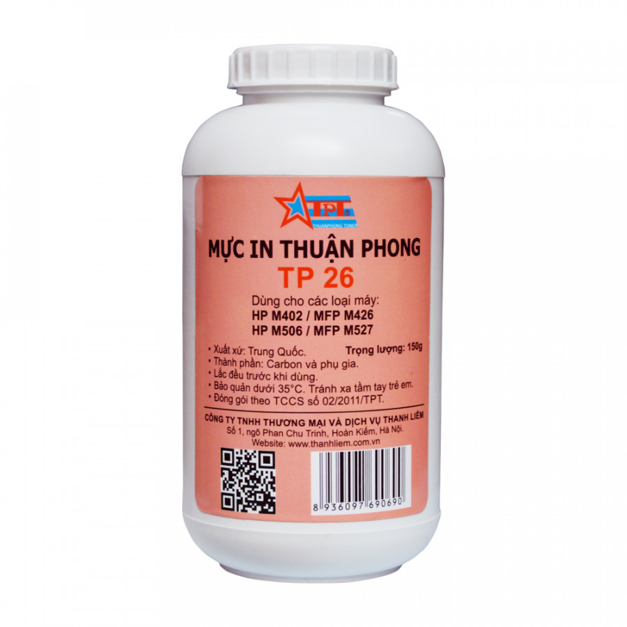 Mực đổ Thuận Phong TP26 dùng cho máy in HP M402/ M506/ MFP M426/ MFP M527/ M501/ Canon LBP 212/ 214/ MF426/ 424 - Hàng Chính Hãng
