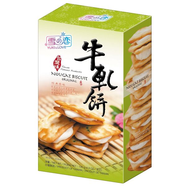 Bánh Quy Nhân Kem Hành Lá Yuki &amp; Love Nougat Biscuit Original (112g / Hộp)