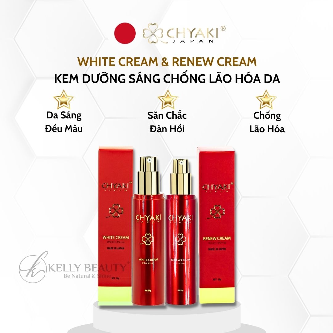 Kem Dưỡng Sáng và Chống Lão Hóa Da Chyaki White Cream Renew Cream | Kelly Beauty