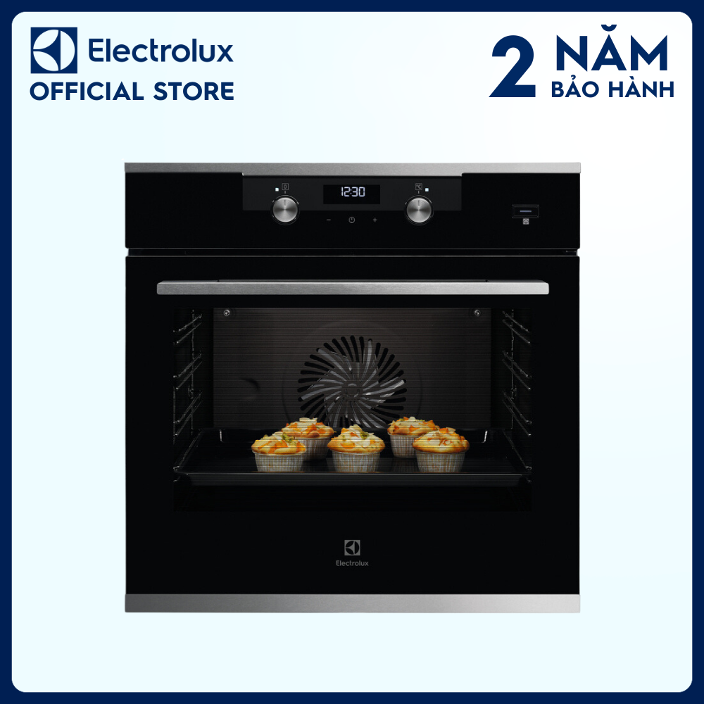 Lò nướng âm tủ Electrolux 60cm UltimateTaste 500 dung tích 71L KODEC75X, Công nghệ nướng hơi nước, Cửa kính 3 lớp cách nhiệt [Hàng chính hãng]