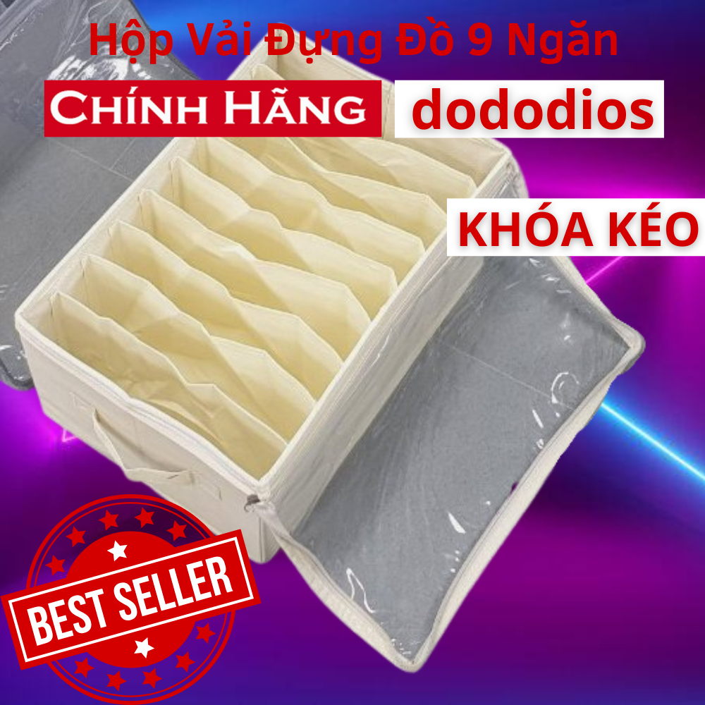 Hộp vải đựng quần áo chia 11 ngăn - - Hộp vải đựng quần áo chia 12 ngăn túi để quần áo, khăn tắm, túi đựng quần áo chia ngăn, hộp vải chia 9 ngăn có nắp - Chính hãng dododios