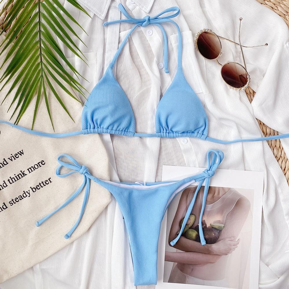 Bikini Gợi Cảm Nữ 2021 Đầm Dây Đẩy Lên Đồ Bơi Nữ Brasil Áo Tắm Đi Biển Mùa Hè Mặc Bơi Biquini XL