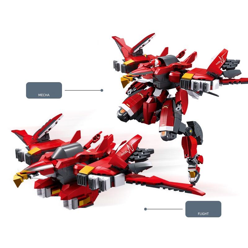 Đồ chơi Lắp ráp Mecha Phượng Hoàng lửa, Sluban B1139 Hurricane, Xếp hình thông minh, Mô hình robot