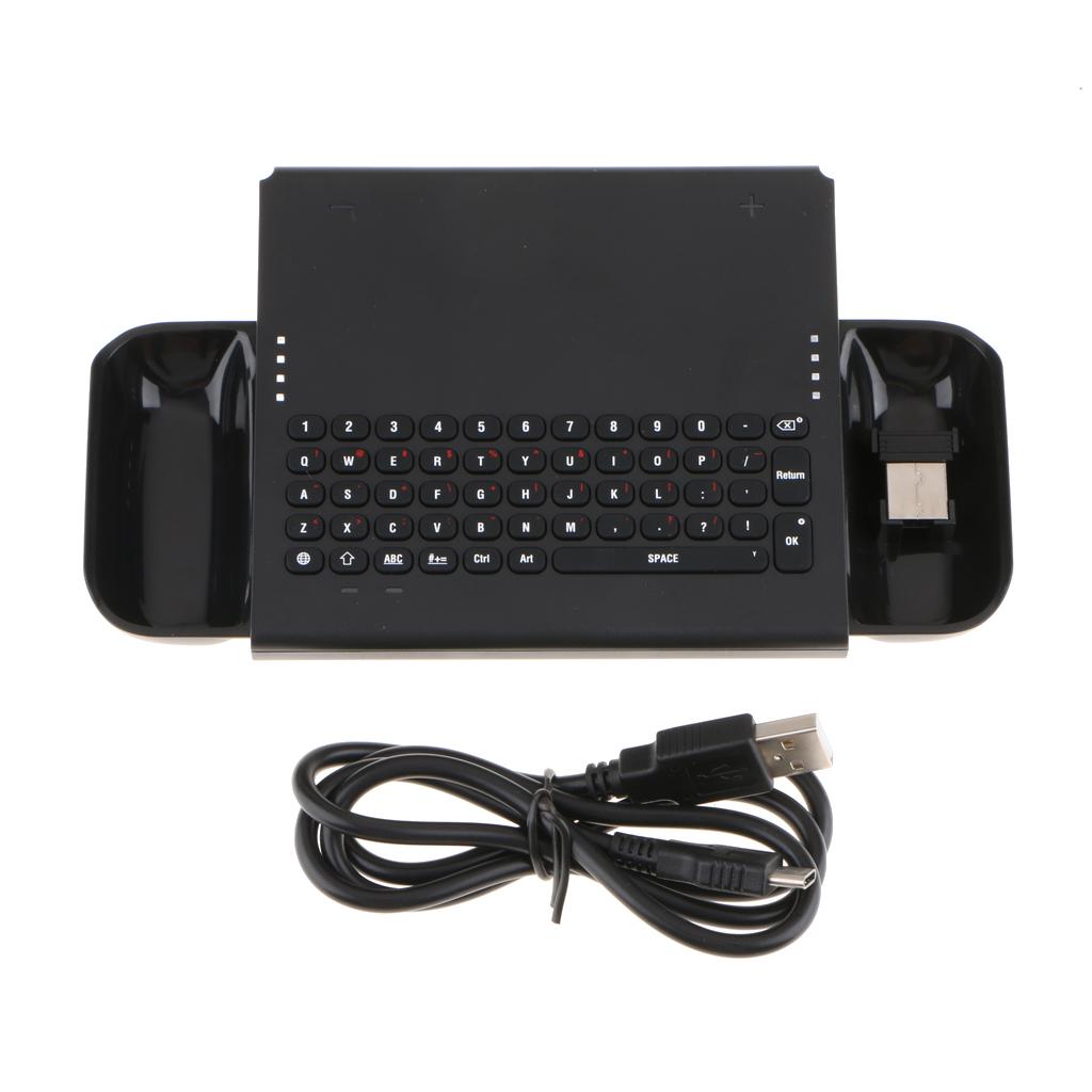 Wireless Game Keyboard with Charging Cable for Nintendo Switch Console Host NS with 2.4G Receiver