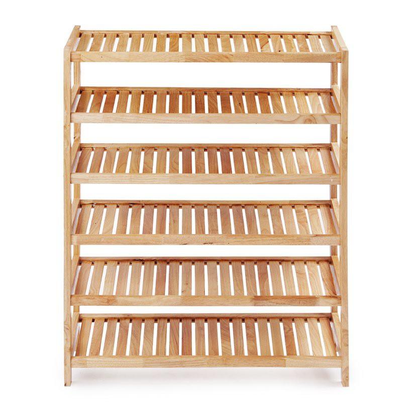Kệ Giày Dép 6 Tầng Rộng 80cm Gỗ Tự Nhiên 100%