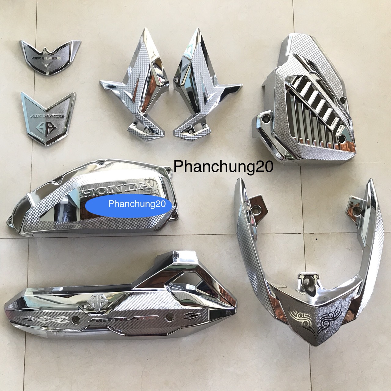 COMBO ỐP PHỤ KIỆN TRANG TRÍ DÙNG CHO ĐỜI XE AB 2016 2017 2018 2019 CROM )