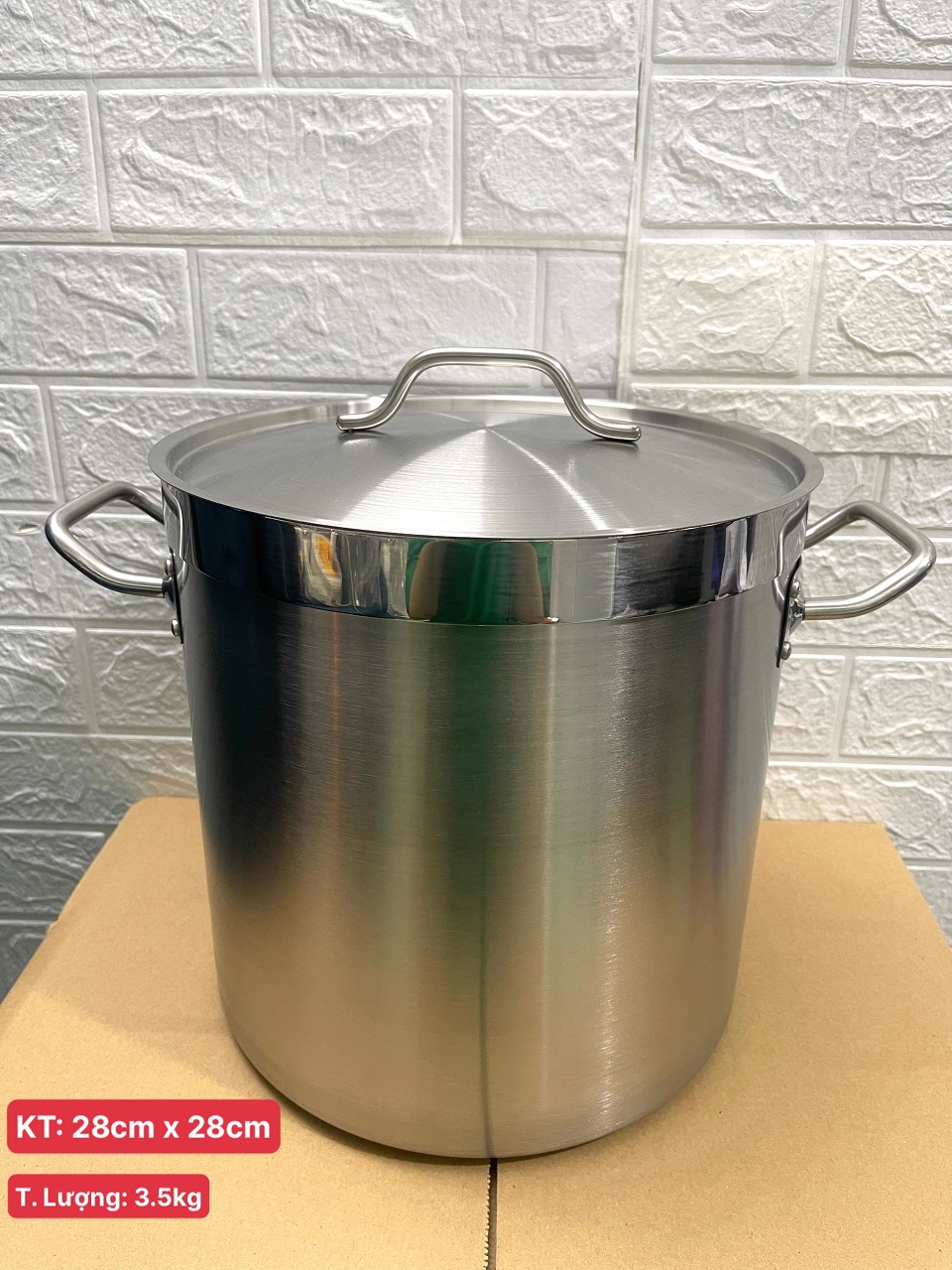 Nồi Inox 2 Quai Cao Cấp 3 Đáy _ Dung Tích: 17Lít _