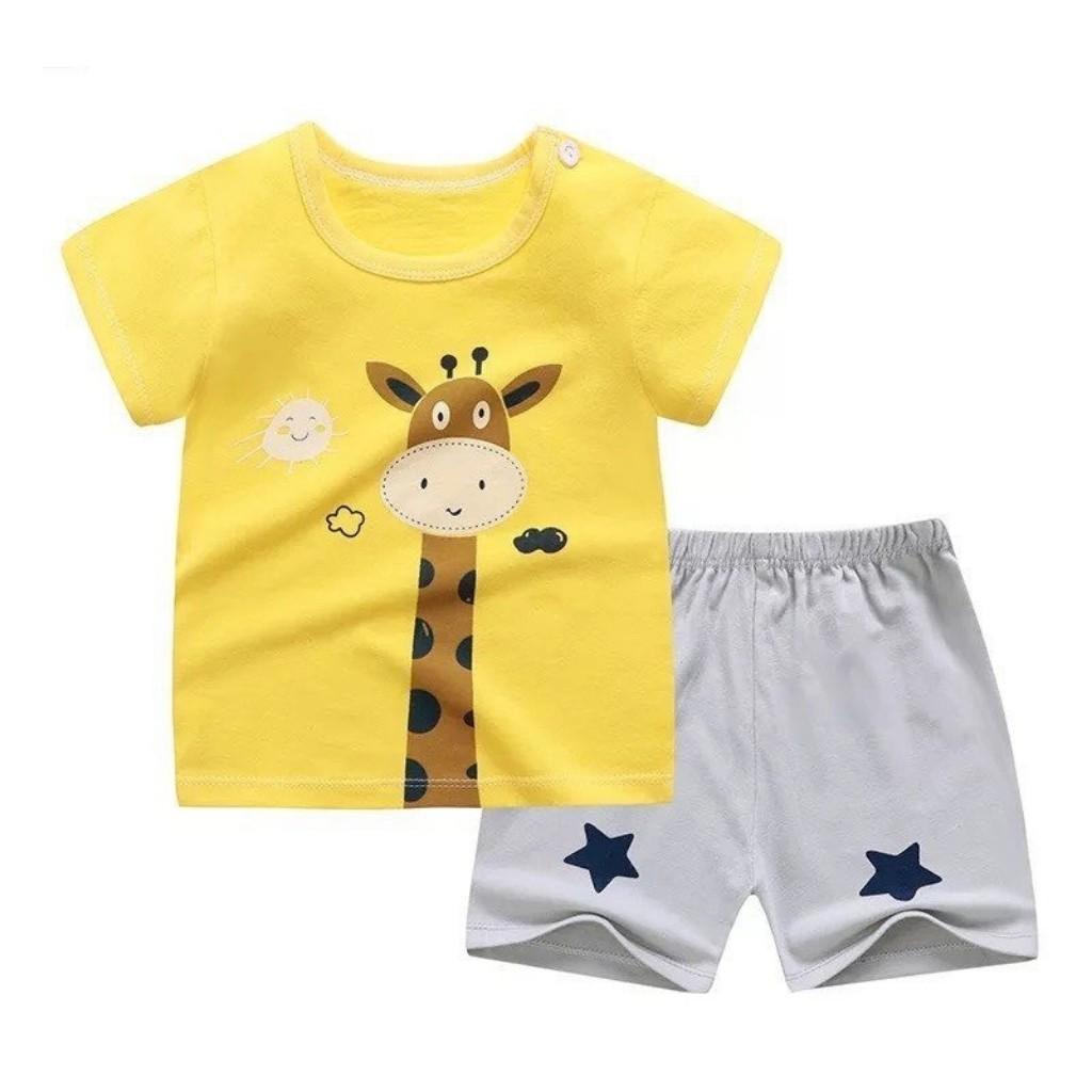 Bộ Cộc Tay cho Bé Bộ Minky Mom Cộc Tay Với họa Tiết Khủng Long Siêu Dễ Thương Chất Thun Lạnh Siêu Mềm Mịn Mát .