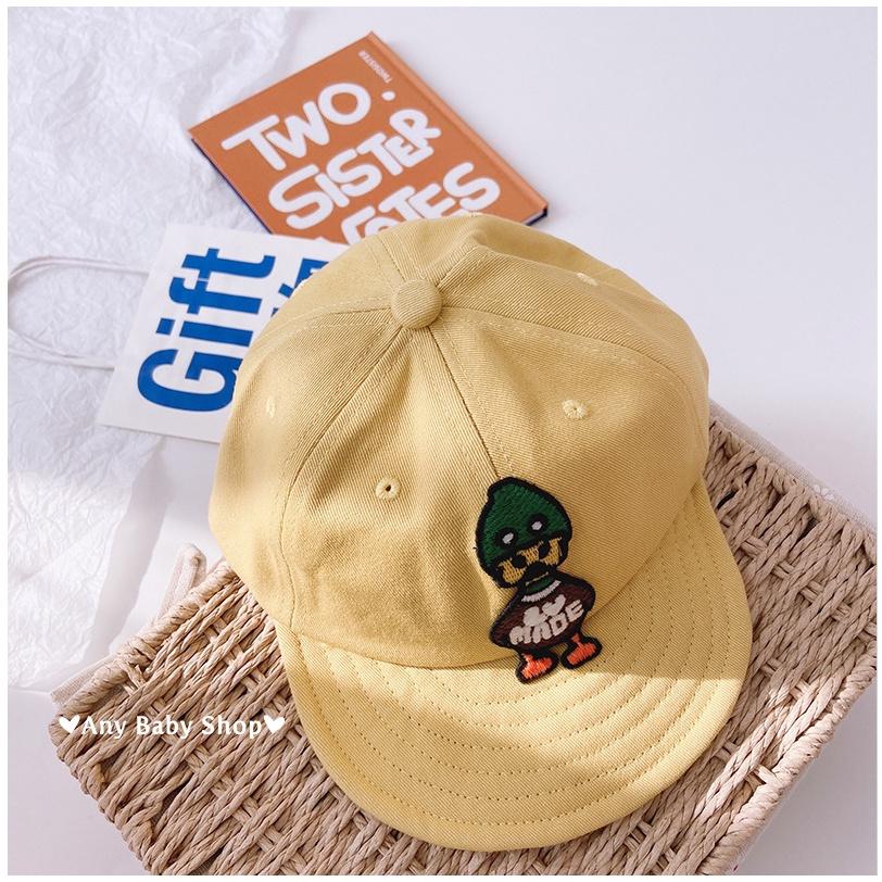 Mũ nón Hiphop Snapback vành mềm cho bé trai và bé gái hình chú vịt xanh nhiều màu cực hot