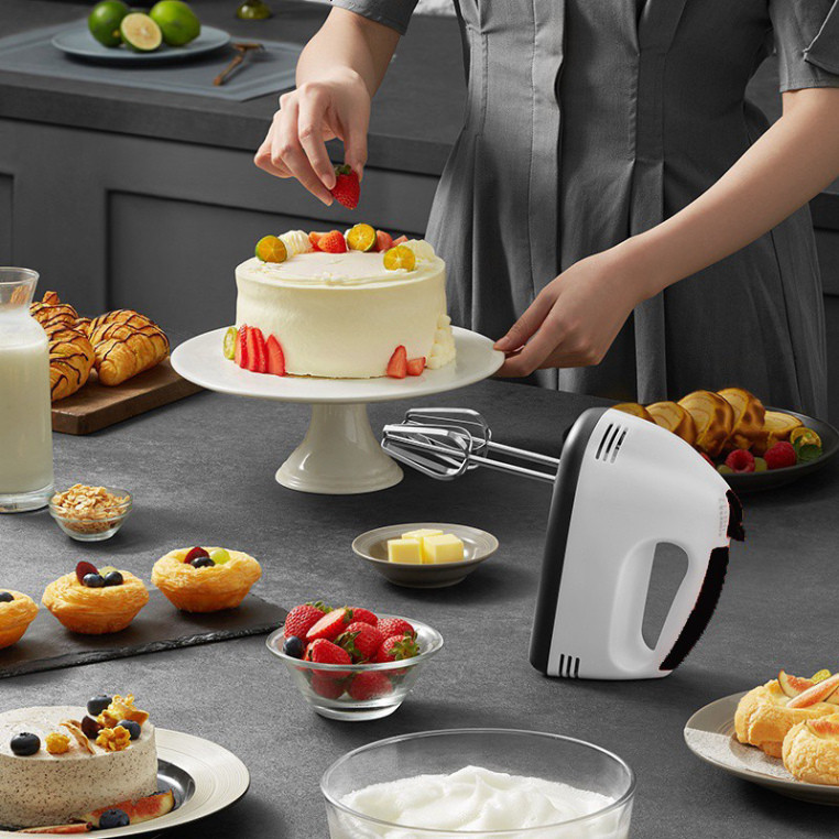 Máy Đánh Trứng - Máy Đánh Trứng Cầm Tay - Trộn Bột - Trộn Kem, Sữa, Cafe - Công Suất Cao, Nhuyễn Đều