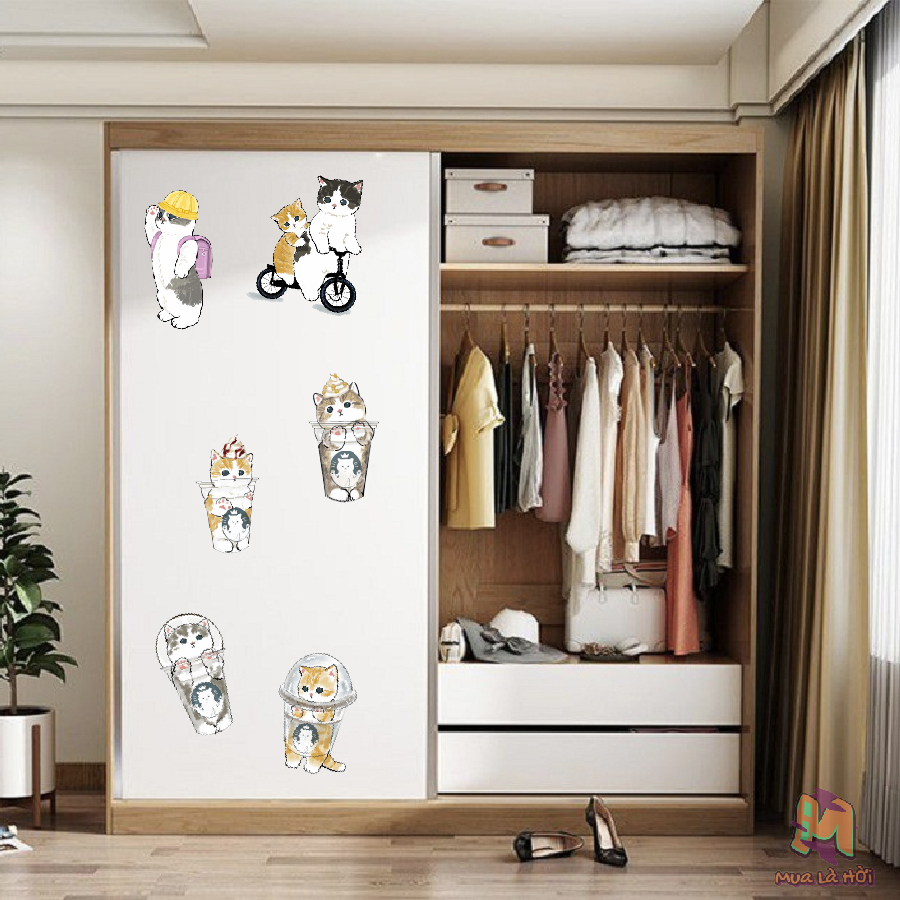 Miếng dán Stickers In Hình Mèo 02