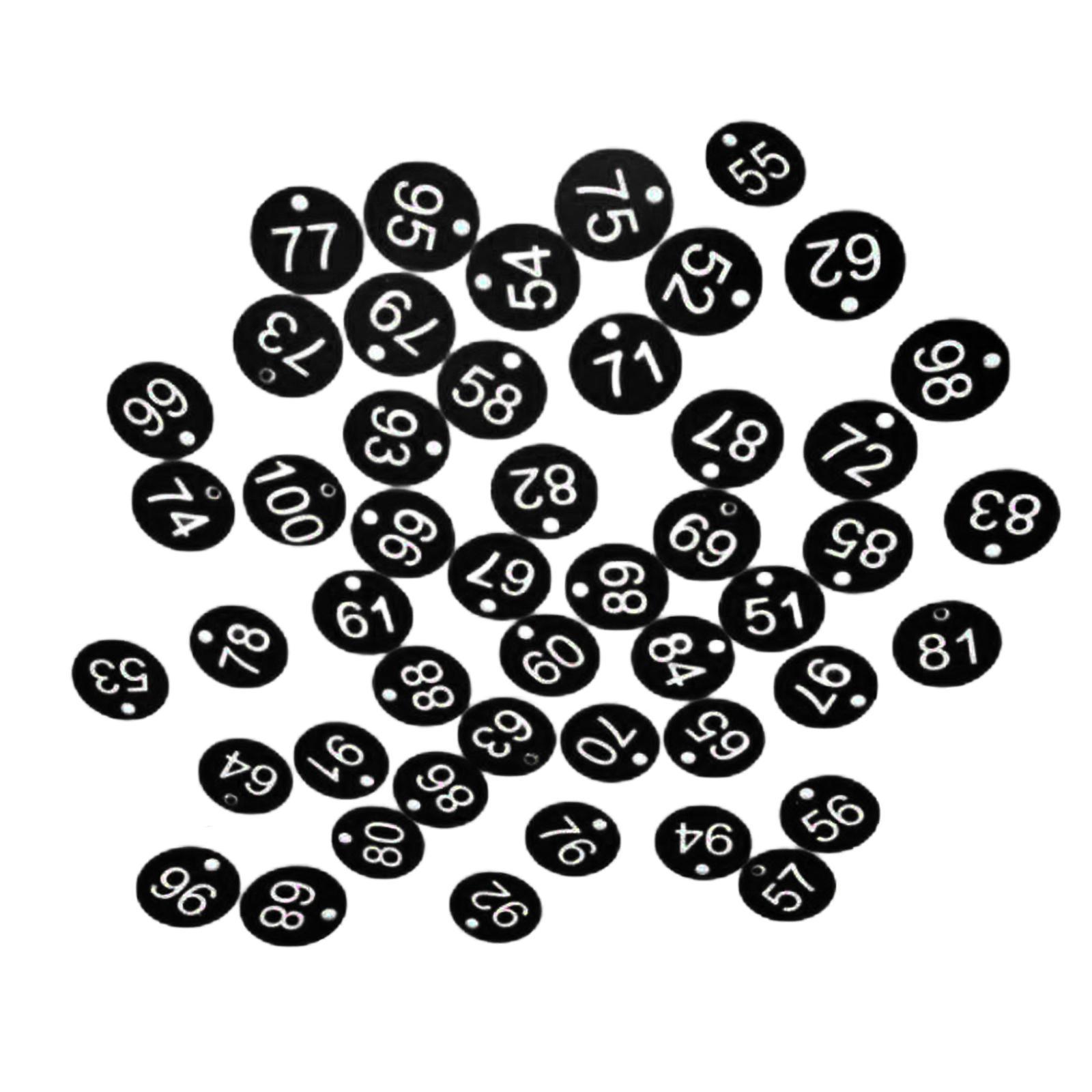 100x Portable Tag Number 1-100 for Warehouse Dorm Keys