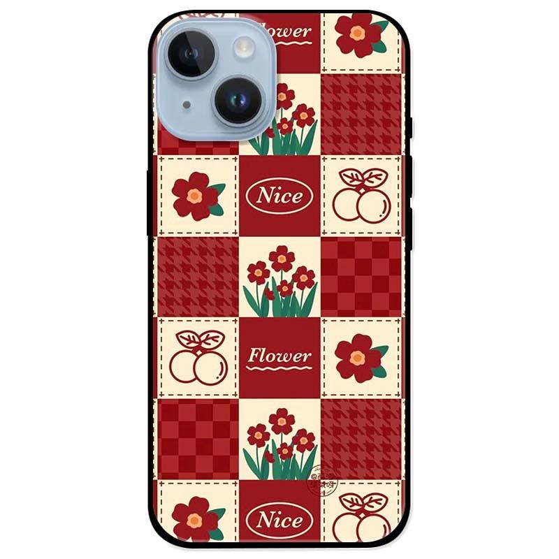 Ốp lưng dành cho Iphone 14 - Iphone 14 Plus - Iphone 14 Pro - Iphone 14 Pro Max - Hoa Ô Vuông Đỏ
