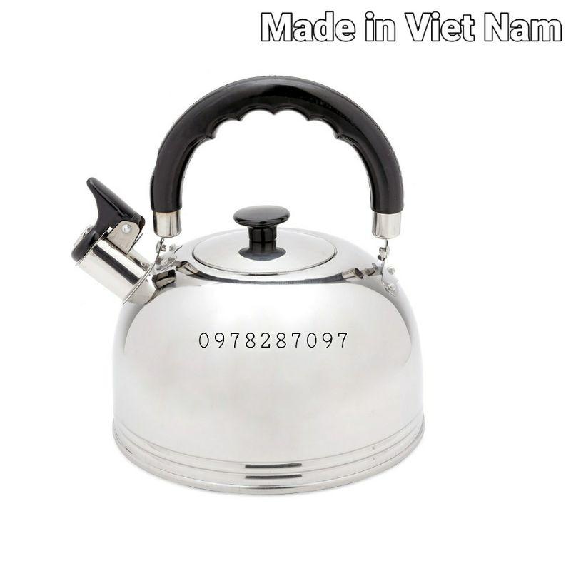 Ấm đun nước inox sử dụng được trên bếp từ có còi reo 2 lít/ 3 lít/ 4 lít/ 5 lít